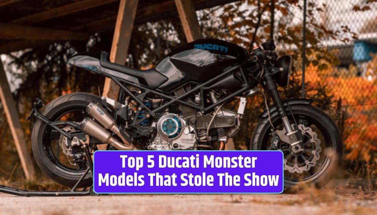 Ducati Monster, Ducati Monster models, Ducati naked bikes, Monster 900, Monster 1200 R, Monster 821, Monster S4R, Monster 695,